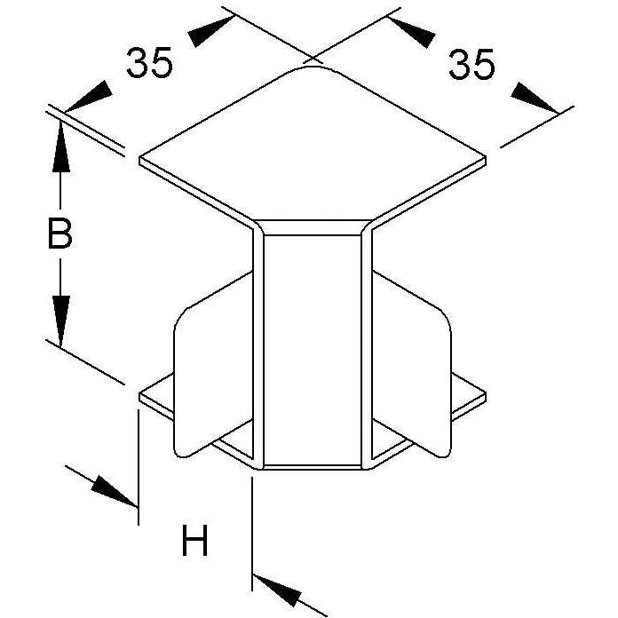 HKL - Inneneck für Leitungsführungskanal Inneneck lgr FI2540.8 Kanal-System HKL − 10 Stück
