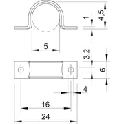 OBO Bettermann - Befestigungsschelle für Kabel/Rohre Leitungsschelle WN 7855 B 5 ge.chromat. − 100 Stück