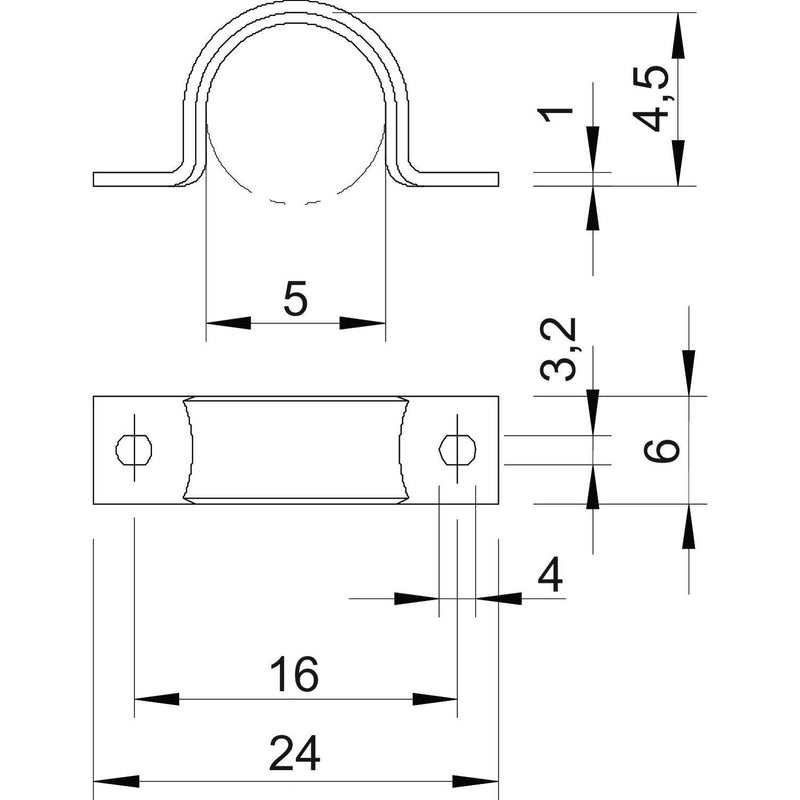 OBO Bettermann - Befestigungsschelle für Kabel/Rohre Leitungsschelle WN 7855 B 5 ge.chromat. − 100 Stück