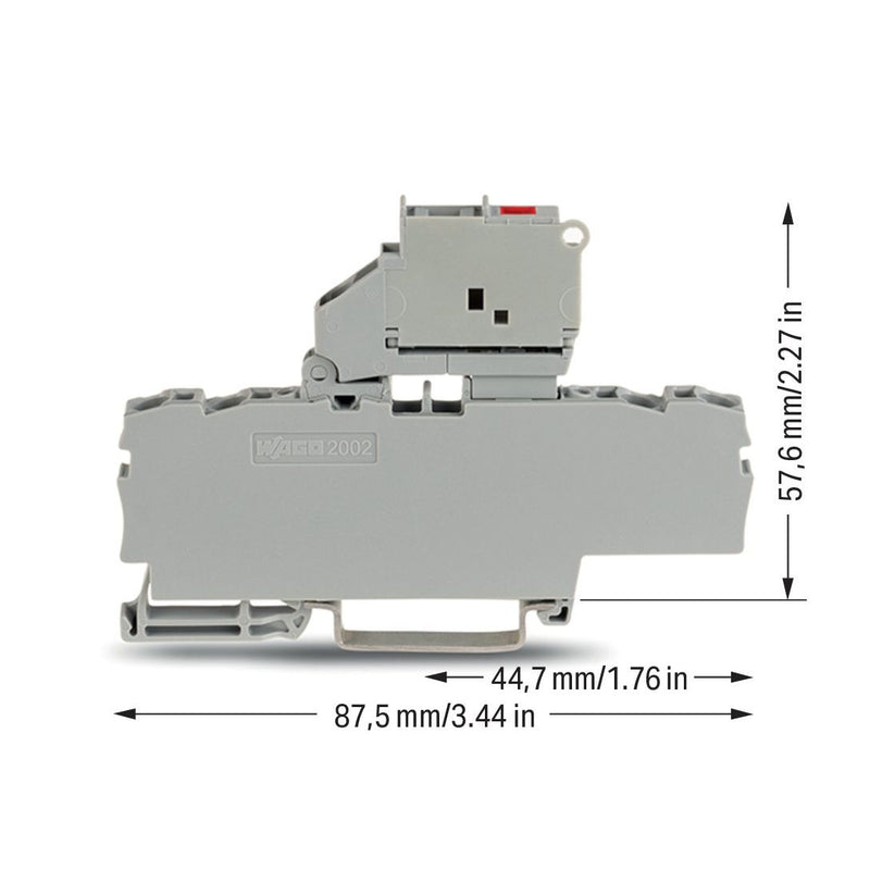 WAGO - Sicherungs-Reihenklemme Sicherungsklemme 2002-1811/1000-541 4-Leiter gr − 50 Stück