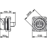Telegärtner - LWL-Kupplung STX V1 Flanschset 100007578 LC-D Kupplung MM