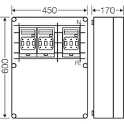 Hensel - Sicherungslasttrennschalter mit Gehäuse Mi-NH-Sich.lasttr.gehäuse Mi 6667 3x3xNH00, 630A, 5p