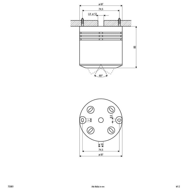 EVN Lichttechnik - Downlight/Strahler/Flutlicht HV AB-Leuchte 753 801 ws 50W 230V GU10