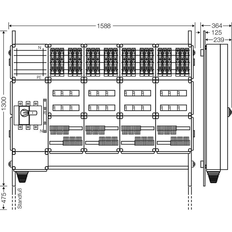 Hensel - Verteilerschrank für Energieversorgung Ladeverteiler Mi EV 11kW 24100 f.24 Ladep. a 11kW