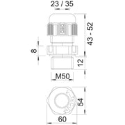 OBO Bettermann - Kabelverschraubung Verschraubung V-TEC VM50 SGR Vollmetrisch