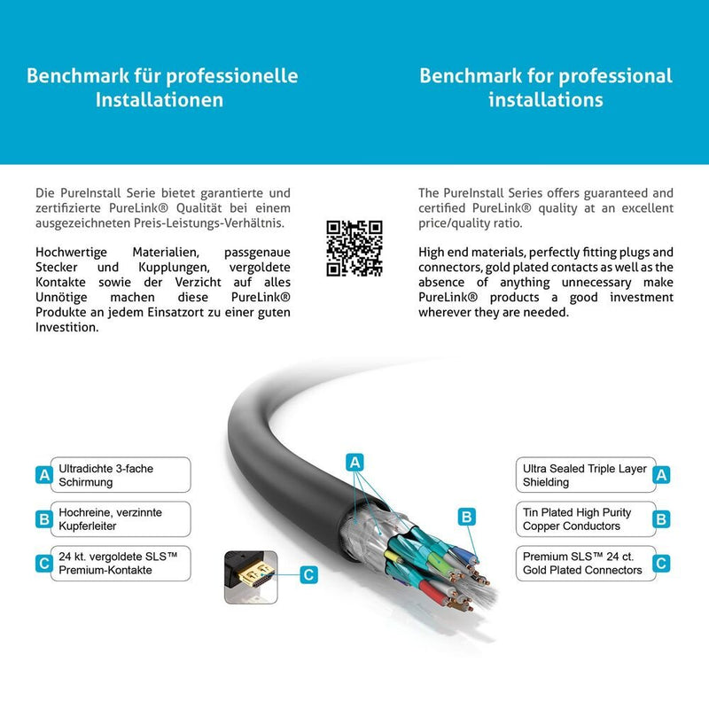PureLink - Konfektioniertes A/V-Kabel HDMI Kabel 0,5m PI1000-005 PureInstall