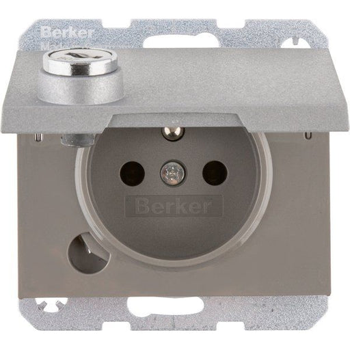 Berker - Steckdose m. Erdstift 6765117003 K.1,alu,ma,la