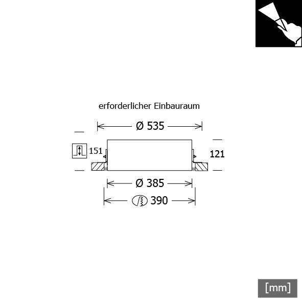 LTS Licht&Leuchten - Decken-/Wandleuchte LED-Einbauleuchte PLL 25.385.30.1/DALI 23W 3000K 1334lm