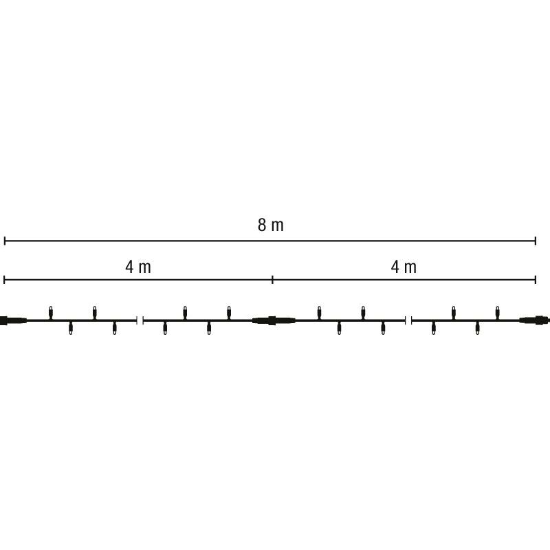 Scharnberger+Hasenbein - Festbeleuchtung LED-String-Lite 160 2x4m 58568 220-240V ws LED:blau