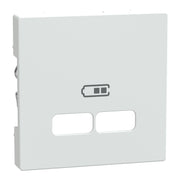 Merten - Einsatz/Abdeckung für Kommunikationstechnik Zentralplatte pws/glanz MEG4367-0319 f.USB Ladest.Einsatz