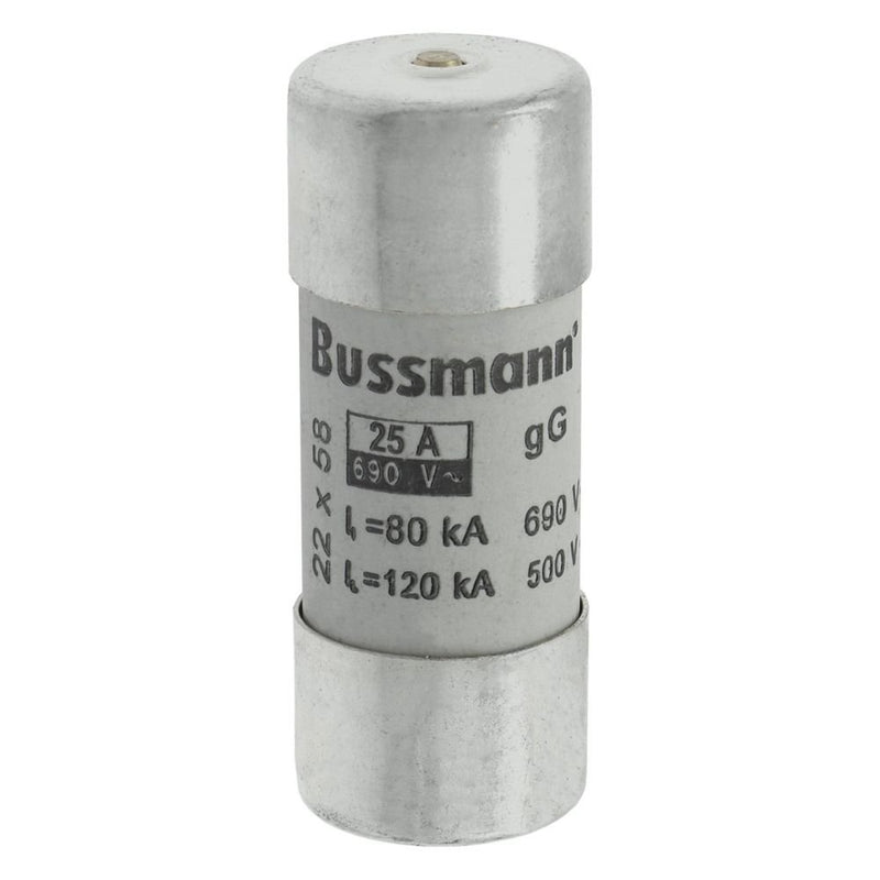 Eaton - Zylindrische Sicherung Sicherungseinsatz Nieders. CYL GG 22,#C22G25S 25A AC 690V 80kA − 10 Stück