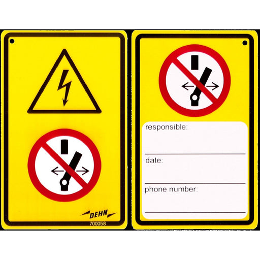 DEHN - Warn-/Hinweisschild WuH-Schild WHS AS SV Spannung-Schalten − 10 Stück