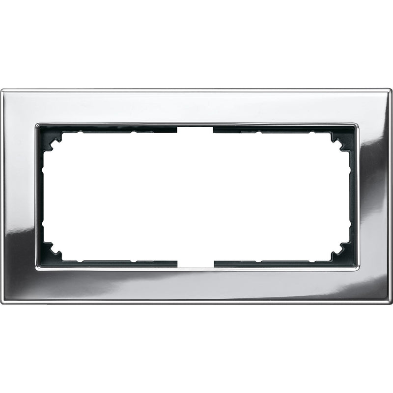 Merten - Abdeckrahmen Metallrahmen 2f.chrom 475839 ohne Mittelsteg