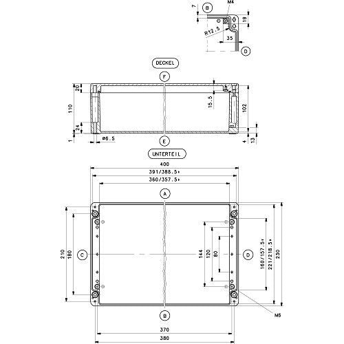 Bernstein - Leergehäuse Aluminiumgehäuse GEH.CA-400 400x230x110mm