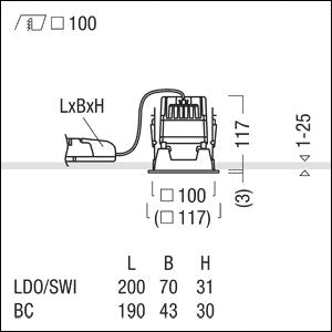 Zumtobel Group - Downlight/Strahler/Flutlicht LED-Einbauleuchte P-INF Q #60817900 3000K