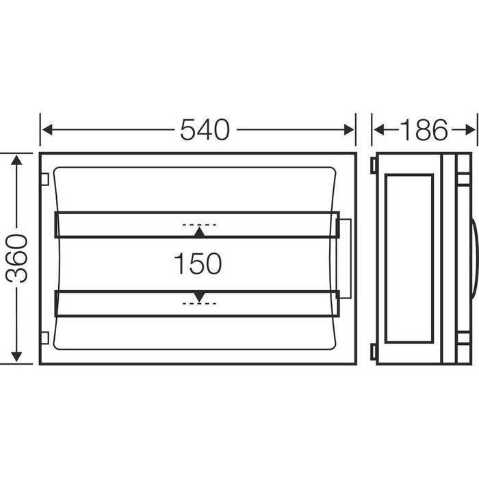 Hensel - Installationskleinverteiler ENYSTAR-Automatengehäuse FP 1439 54 Teilungseinheiten − 1 Stück
