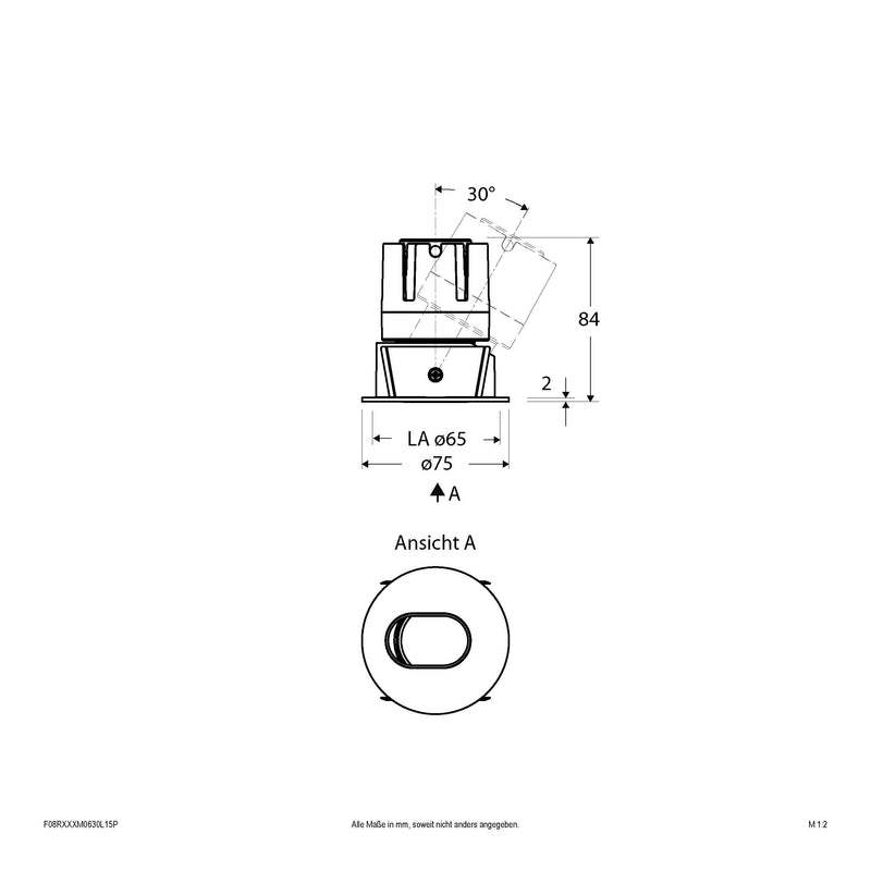 EVN Lichttechnik - Downlight/Strahler/Flutlicht LED-Einbauleuchte modular F08RXXXM0630L15P Konfigurationstype