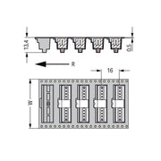 WAGO - Leiterplattensteckverbinder THR-Stiftleiste Lötstift 733-333/105-604/997- 0,8x0,8,gerade,sw − 290 Stück