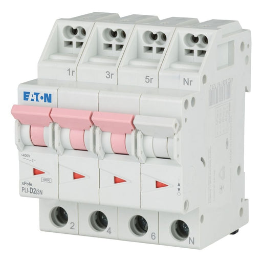 Eaton - Leitungsschutzschalter PLI-D2/3N D 2A, 3p+N Steckkl