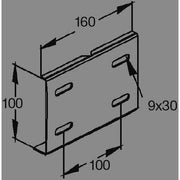 Rico - Verbinder für Kabeltragsystem Winkelverbinder 153E11-B 100mm Holm