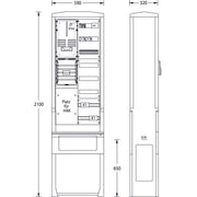 uesa - Zähler-Komplettschrank Straßenbeleuchtungssäule SB-S-4G E.DIS AG 2100x590x320mm