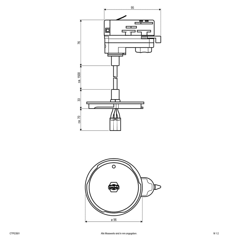 EVN Lichttechnik - Mechanisches Zubehör/Ersatzteile für Leuchten Seilabhängung CTPE3501