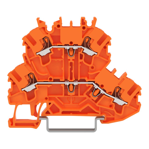 WAGO - Durchgangs-Reihenklemme Doppelstockklemme 2002-2206 orange − 50 Stück