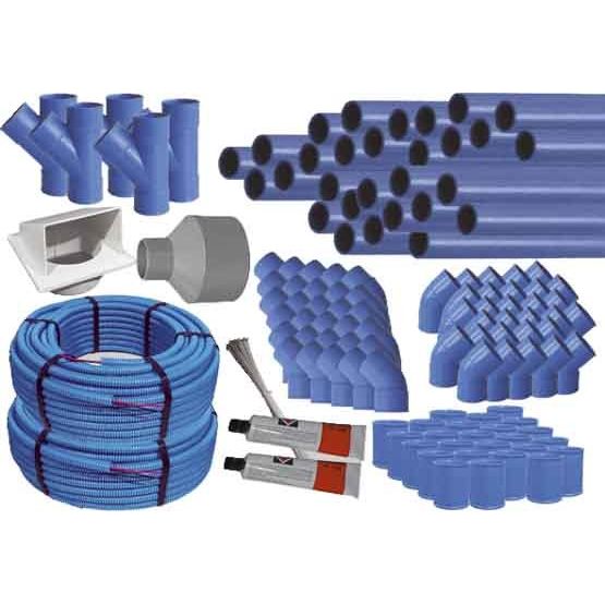 cleanpower - Zubehör/Ersatzteile für Ventilatoren Rohbauset 40,5m CP-176 für 6 Saugstellen