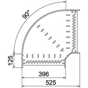 OBO Bettermann - Bogen für Kabelrinne Bogen 90 Grad RB 90 640 A2 60x400, rostfrei