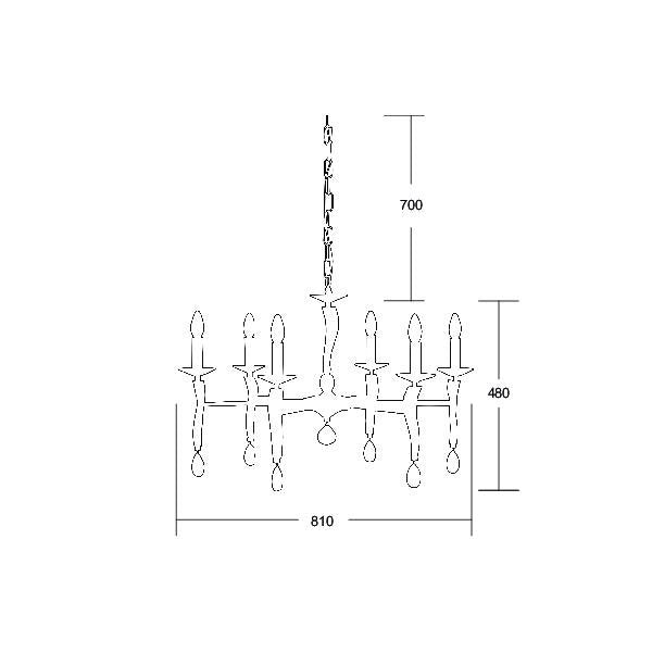 Brumberg Leuchten - Pendelleuchte Krone Girata 00859066 6Lp.E14/40W,schw.chr
