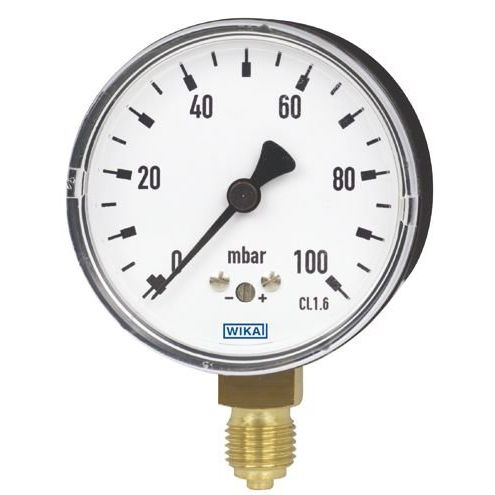 Wika Wiegand - Rohrfedermanometer KapsFedMano 611.10.063 Cu 8977772 0..160mbar1/4NPTrue