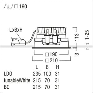 Zumtobel Group - Downlight/Strahler/Flutlicht LED-Einbauleuchte P-INF Q #60818247 4000K
