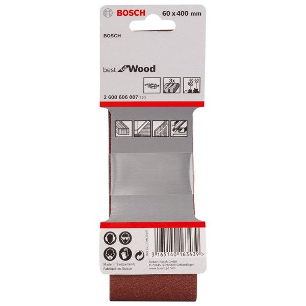 Bosch - Schleifpapierset PRO X440 Schleifband, 60 x 2608606007 400 mm G60 G80 G100