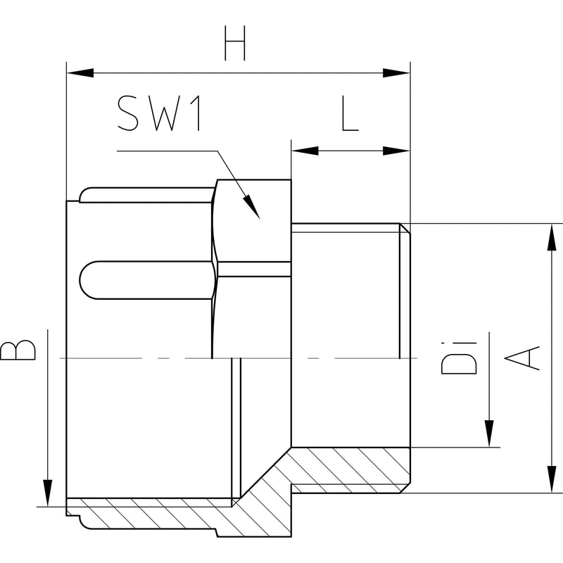 Jacob - Erweiterungs-/Reduzierring Erweiterung 1116 PA Kunststoff PG11x16 − 100 Stück