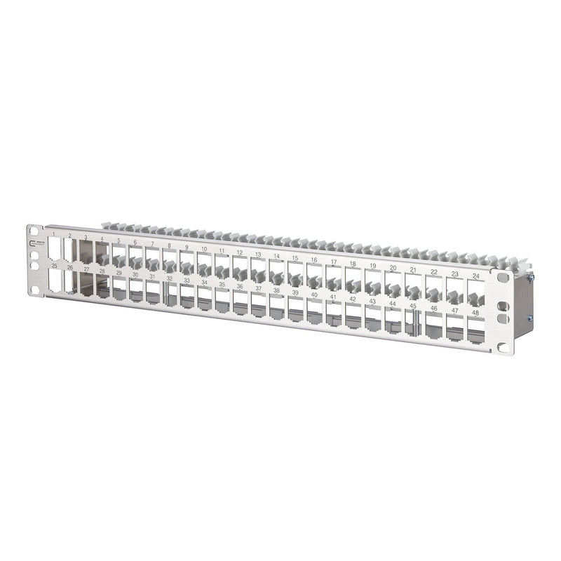 Metz Connect - Frontpanel/Patchpanel leer (Schaltschrank) Modulträger 48x8 130924-00-E 1,5HE Edelstahl