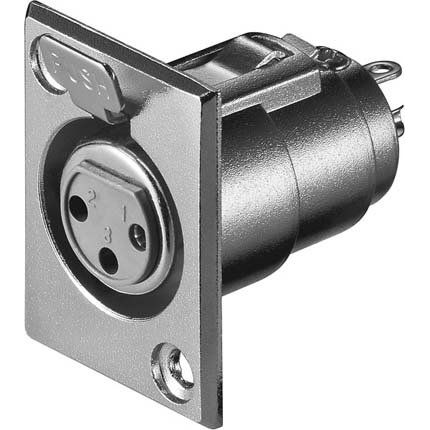 Goobay - A/V-Steckverbinder Mikrofon-Einbaubuchse 11221 3-pol m.Verriegelung