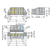 WAGO - Kabelsteckverbinder für Leiterplattensteckverbinder 1-Leiter-Federleiste 231-209/027-000 CAGECLAMP,2,5 mm²,gr − 25 Stück
