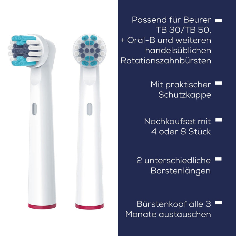 Beurer - Zubehör/Ersatzteile für Körperpflegegeräte Aufsteckbürste TB 30/50 Clean 8er Mundpflege-Zubehör