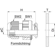Jacob - Kabelverschraubung K344-1020-00 RAL7035 − 100 Stück