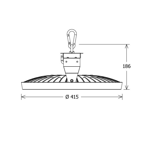 LTS Licht&Leuchten - Pendelleuchte LED-Hallenleuchte FLCA-P 415.135.40 si 4000K 100°silber