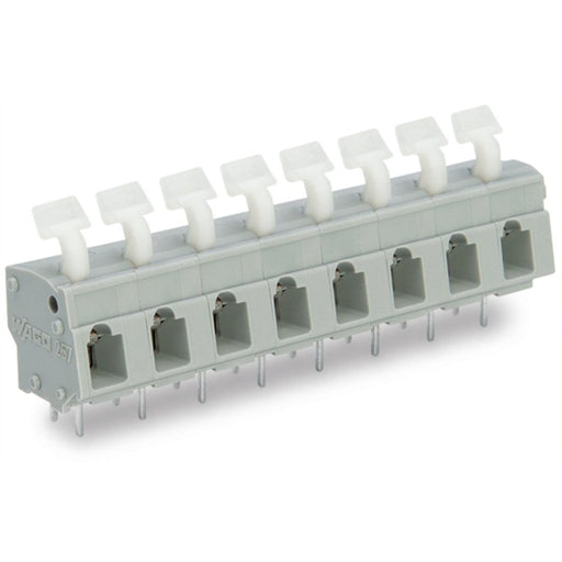 WAGO - Leiterplattenklemme 257-553 Drücker,2,5 mm²,grau − 50 Stück