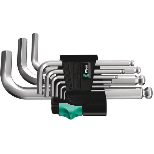 Wera - Innensechskantschlüsselset Winkelschraubendrehersatz 950/9 Hex-Plus 3 Clip 9-tlg