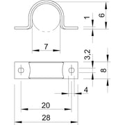 OBO Bettermann - Befestigungsschelle für Kabel/Rohre Leitungsschelle WN 7855 B 7 ge.chromat. − 100 Stück
