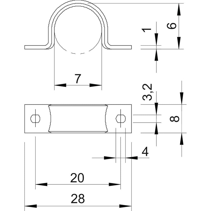 OBO Bettermann - Befestigungsschelle für Kabel/Rohre Leitungsschelle WN 7855 B 7 ge.chromat. − 100 Stück