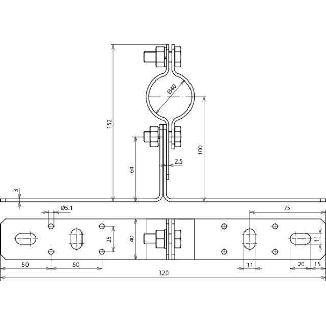 DEHN - Zubehör/Ersatzteile für Erdung und Blitzschutz Wandbefestigung WB D40 WA V2A NIRO f.Rohre D40