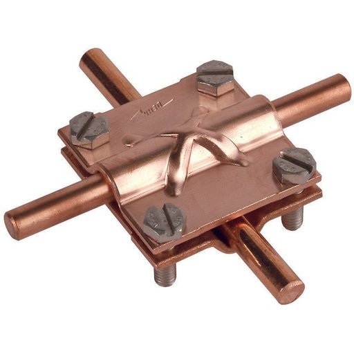 DEHN - Verbinder für Blitzschutz Kreuzstück Cu KS8.108.10FL30OVCU f.Rd 8-10/8-10mm