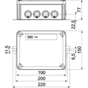 OBO Bettermann - Dose, Gehäuse für Montage auf der Wand/Decke Kabelabzweigkasten T160ED 10A für Funktionserhalt − 1 Stück