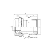 Jacob - Kabelverschraubung PERFECT Kabelverschraubung 50.110/EMV/R EMV NPT 1 − 25 Stück