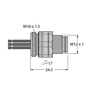 Turck - Zubehör/Ersatzteile für Steuerungen Flanschstecker EC-FSDW4.54-0.5/16