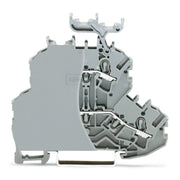 WAGO - Durchgangs-Reihenklemme Doppelstockklemme 2002-2232/099-000 Abschlussplatte,grau − 50 Stück